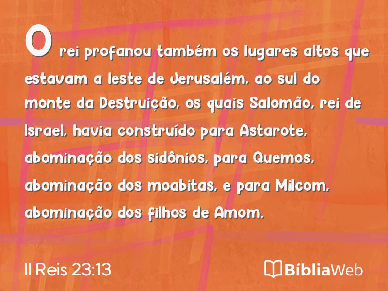 II Reis 23:13 em imagem para compartilhar