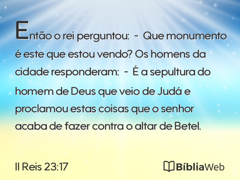 II Reis 23:17 em imagem para compartilhar