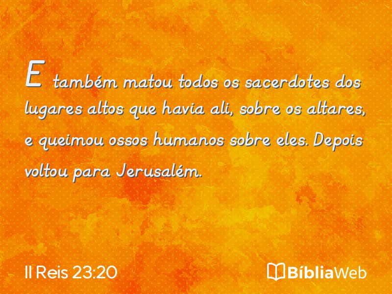 II Reis 23:20 em imagem para compartilhar
