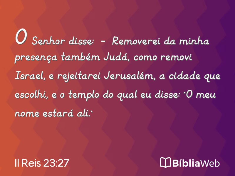 II Reis 23:27 em imagem para compartilhar