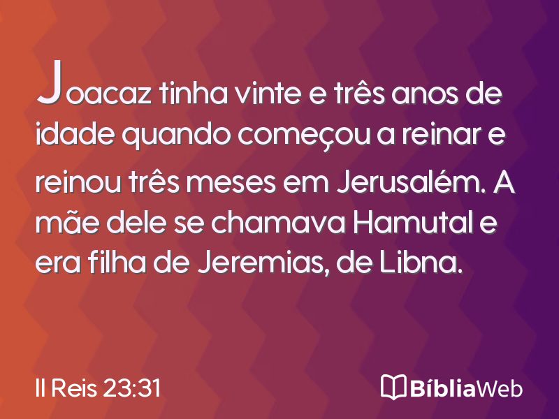 II Reis 23:31 em imagem para compartilhar