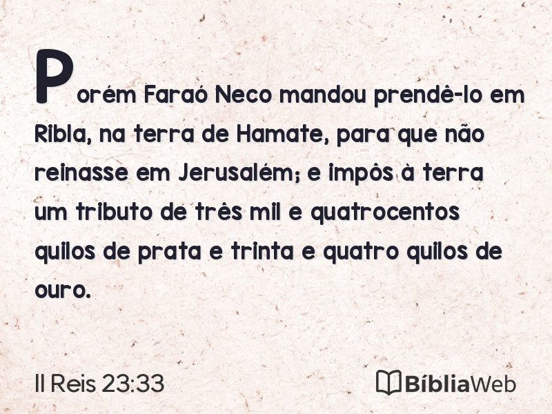 II Reis 23:33 em imagem para compartilhar