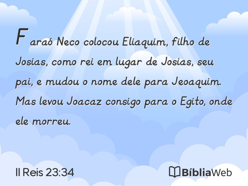 II Reis 23:34 em imagem para compartilhar