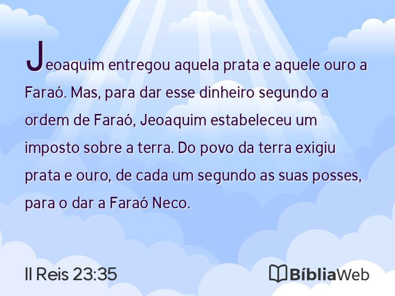 II Reis 23:35 em imagem para compartilhar