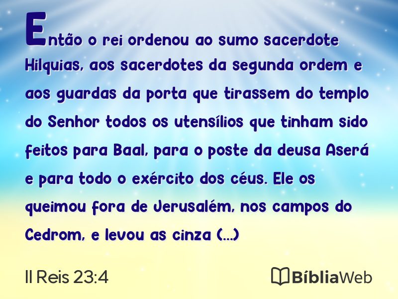II Reis 23:4 em imagem para compartilhar