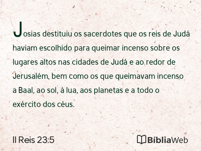 II Reis 23:5 em imagem para compartilhar