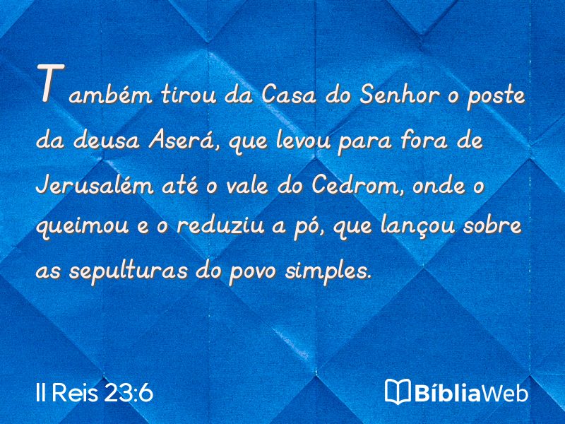 II Reis 23:6 em imagem para compartilhar