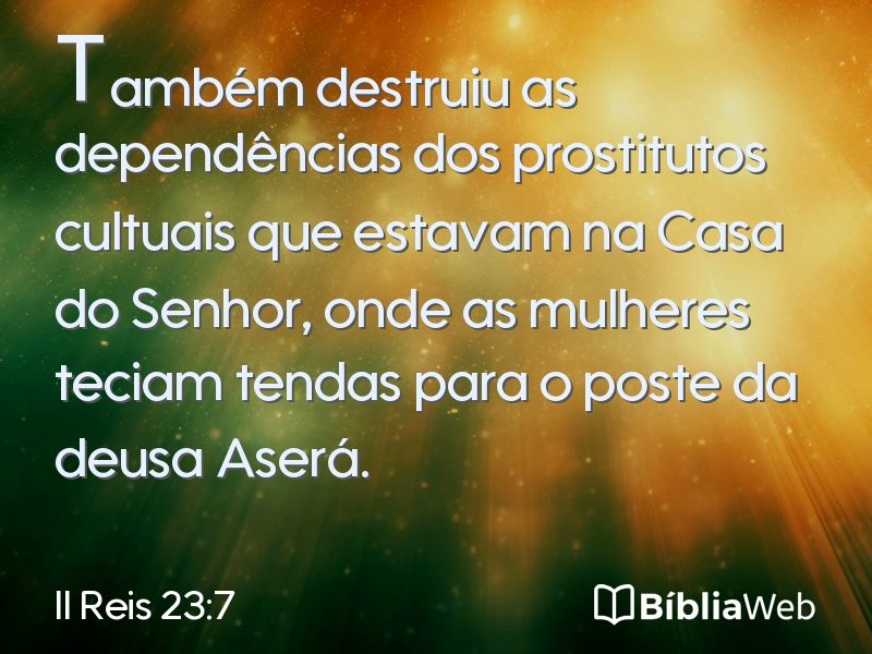 II Reis 23:7 em imagem para compartilhar