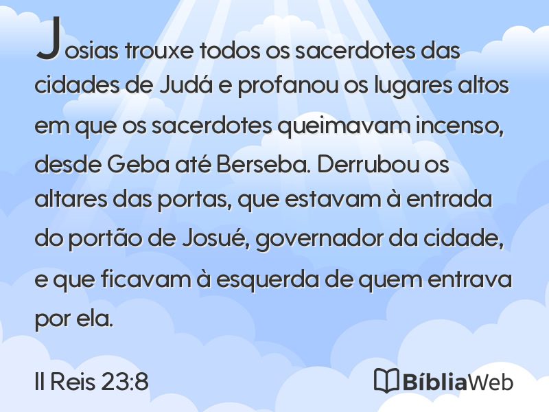 II Reis 23:8 em imagem para compartilhar