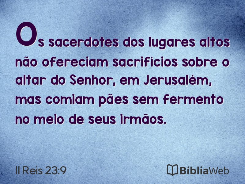 II Reis 23:9 em imagem para compartilhar