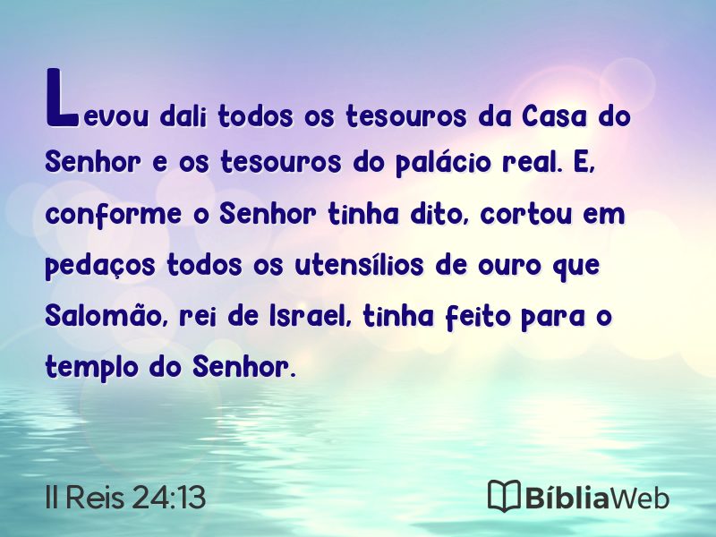 II Reis 24:13 em imagem para compartilhar