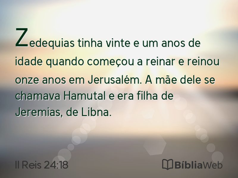 II Reis 24:18 em imagem para compartilhar