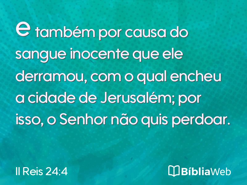 II Reis 24:4 em imagem para compartilhar