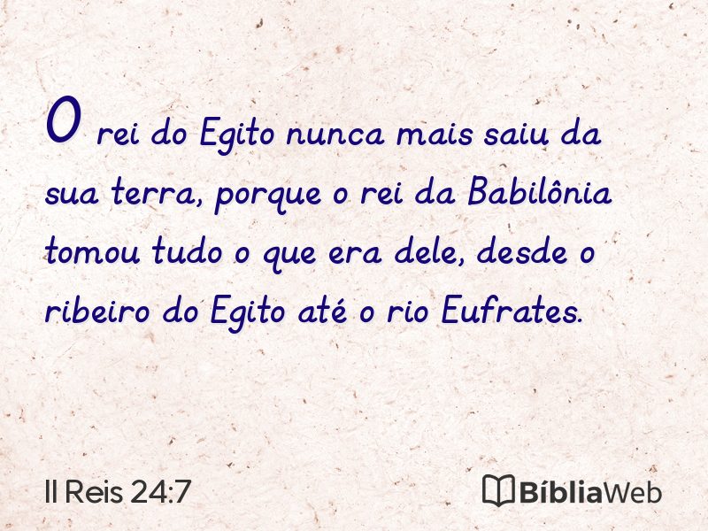 II Reis 24:7 em imagem para compartilhar