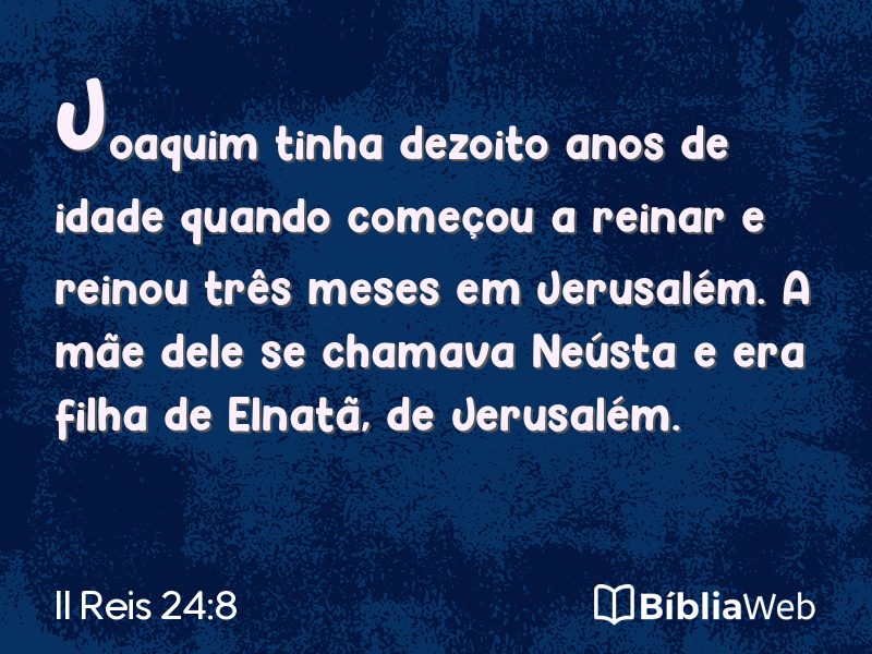 II Reis 24:8 em imagem para compartilhar