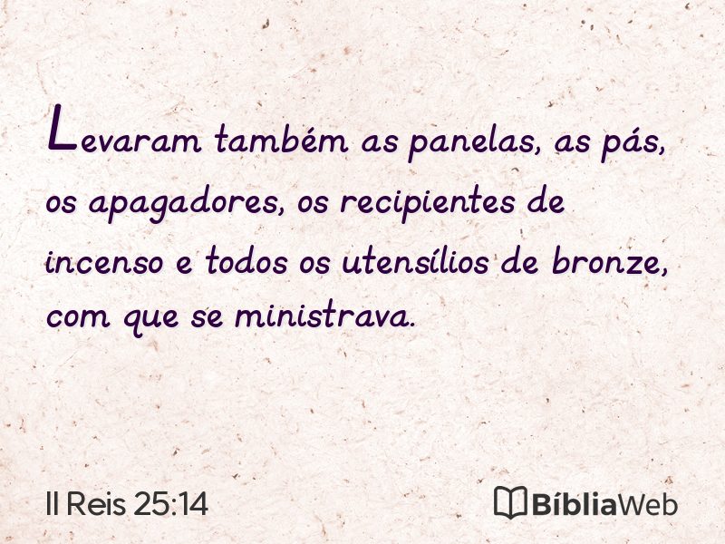II Reis 25:14 em imagem para compartilhar