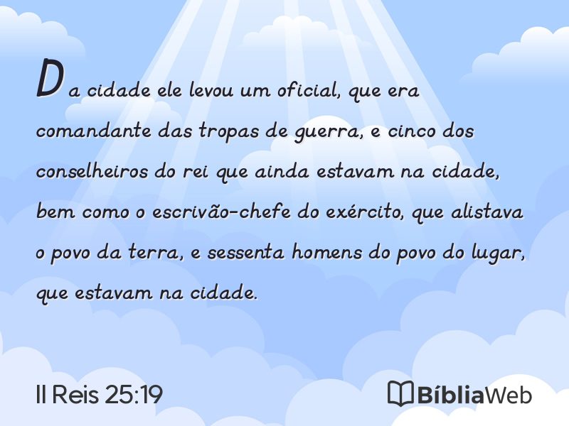 II Reis 25:19 em imagem para compartilhar