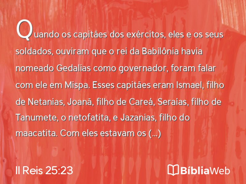 II Reis 25:23 em imagem para compartilhar