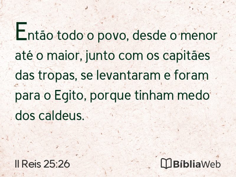 II Reis 25:26 em imagem para compartilhar