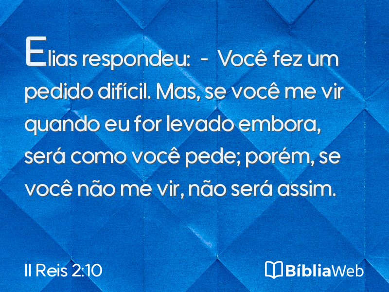 II Reis 2:10 em imagem para compartilhar