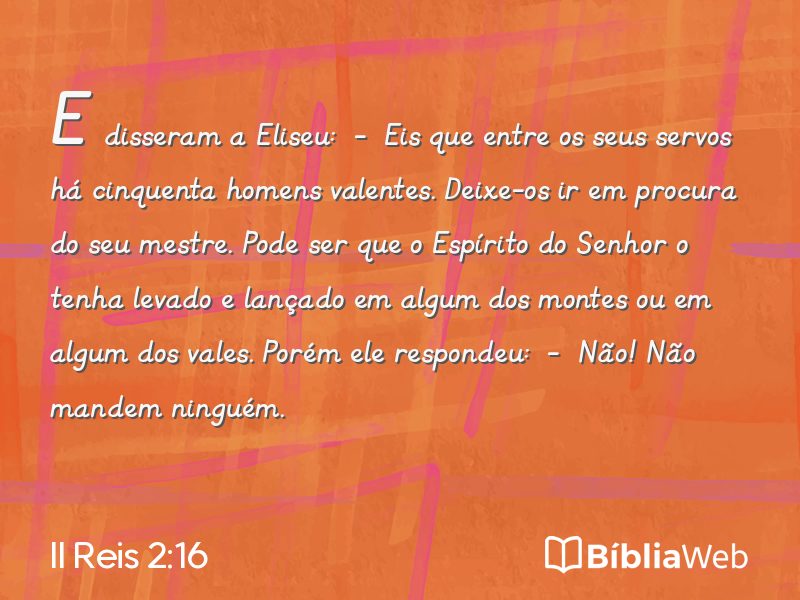 II Reis 2:16 em imagem para compartilhar