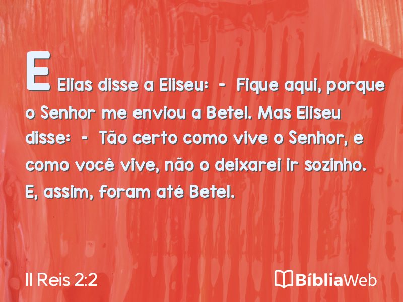 II Reis 2:2 em imagem para compartilhar