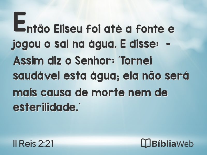II Reis 2:21 em imagem para compartilhar