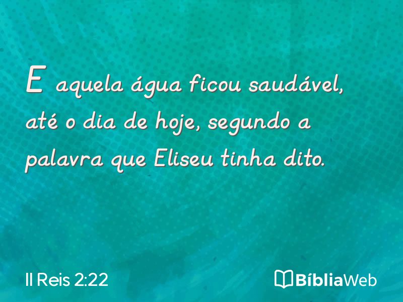 II Reis 2:22 em imagem para compartilhar