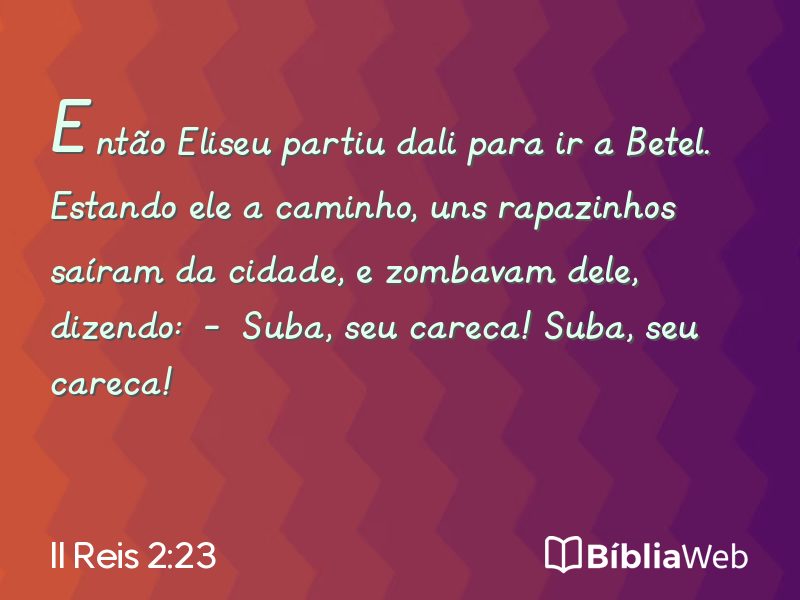 II Reis 2:23 em imagem para compartilhar