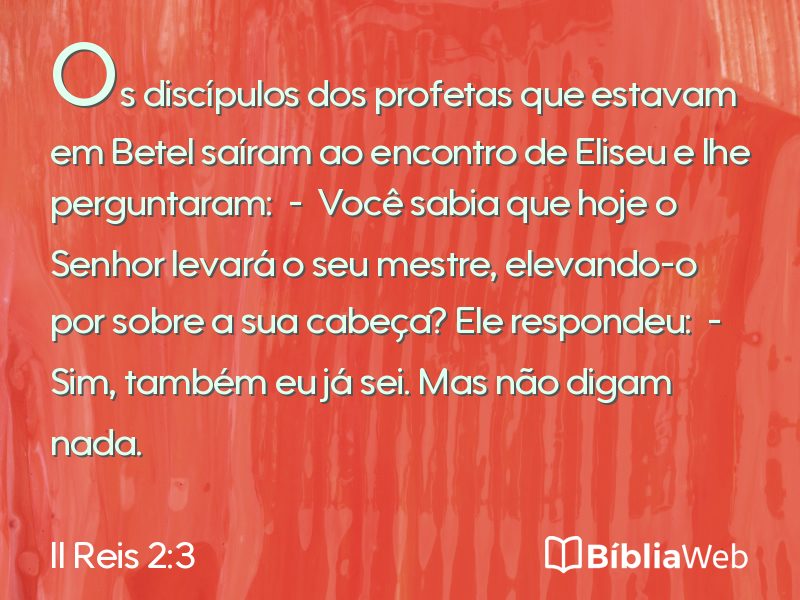 II Reis 2:3 em imagem para compartilhar