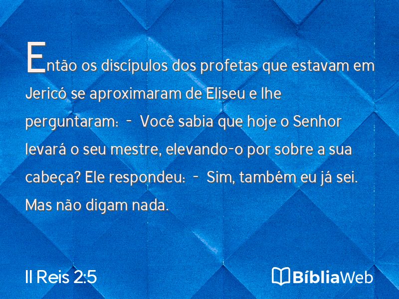 II Reis 2:5 em imagem para compartilhar