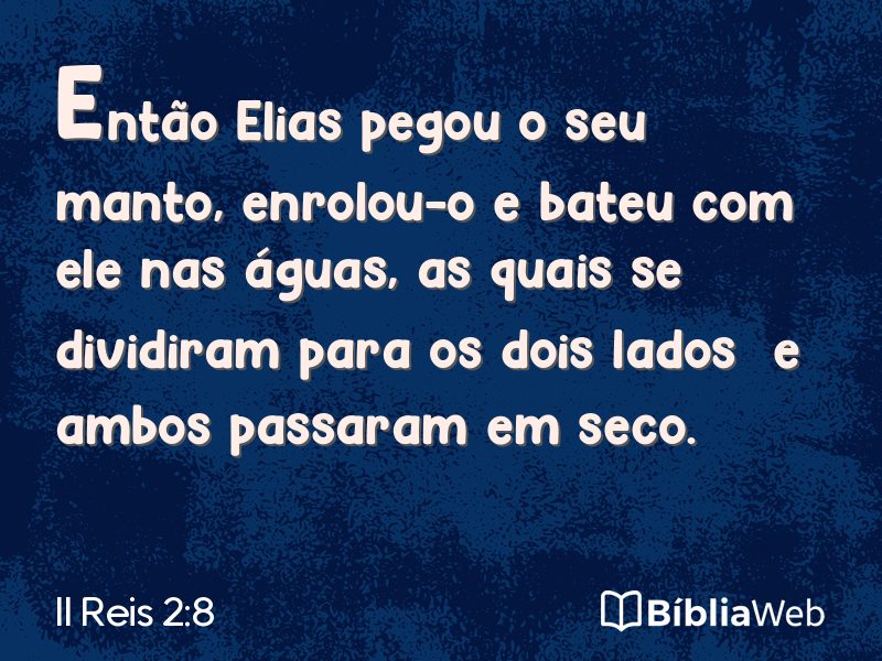 II Reis 2:8 em imagem para compartilhar
