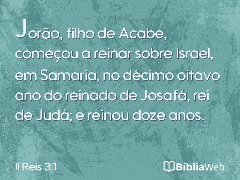II Reis 3:1 em imagem para compartilhar