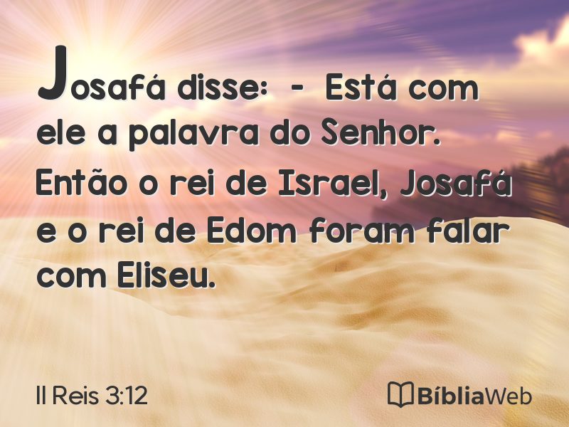 II Reis 3:12 em imagem para compartilhar