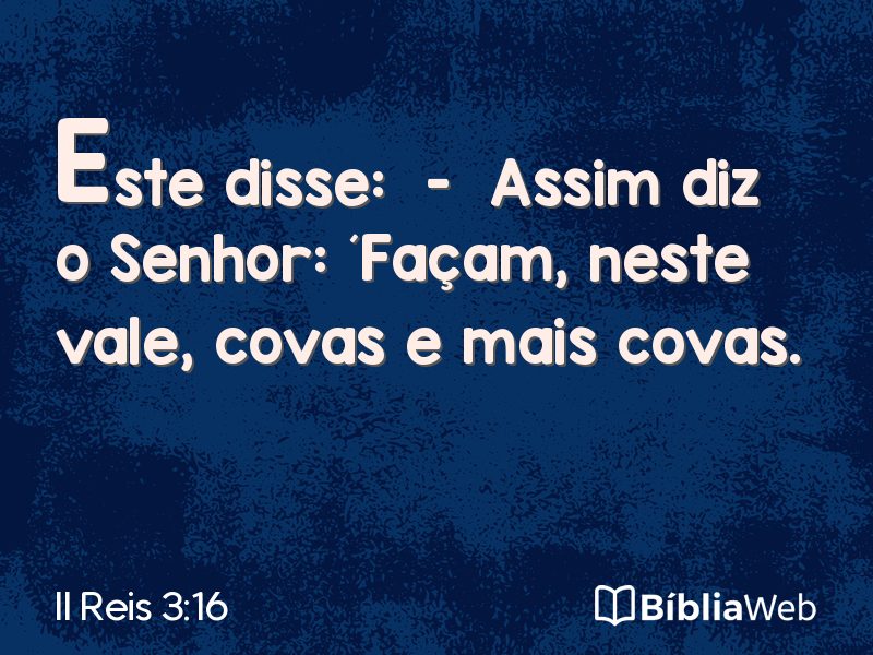 II Reis 3:16 em imagem para compartilhar