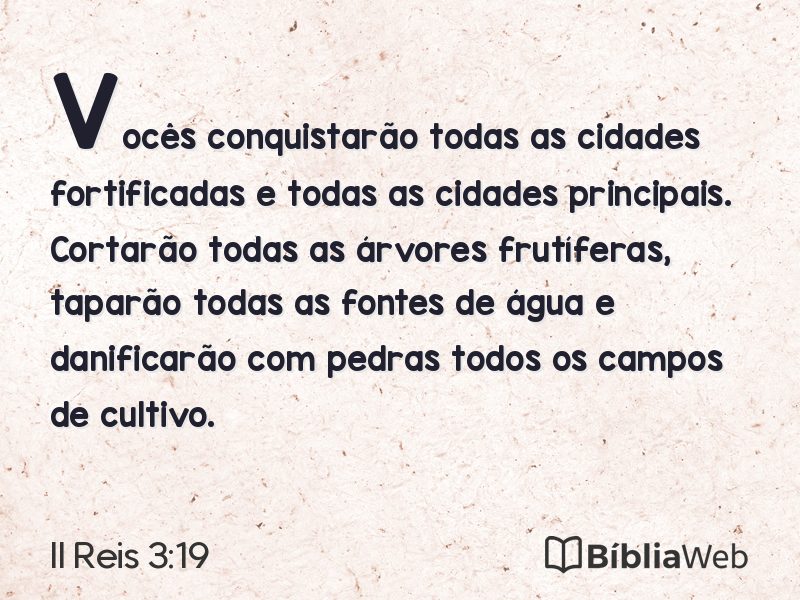 II Reis 3:19 em imagem para compartilhar