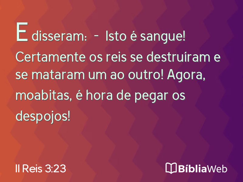 II Reis 3:23 em imagem para compartilhar