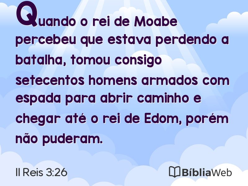 II Reis 3:26 em imagem para compartilhar