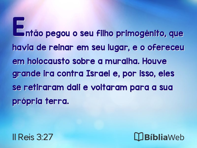 II Reis 3:27 em imagem para compartilhar