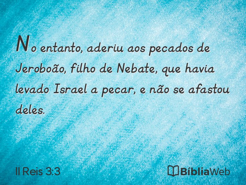 II Reis 3:3 em imagem para compartilhar