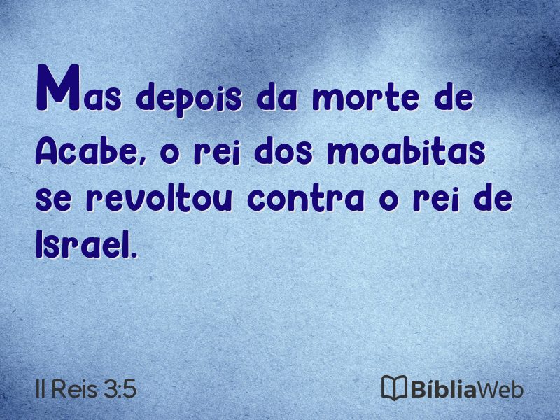 II Reis 3:5 em imagem para compartilhar