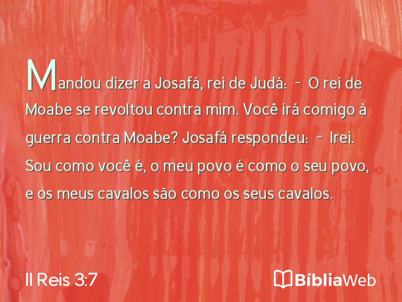 II Reis 3:7 em imagem para compartilhar
