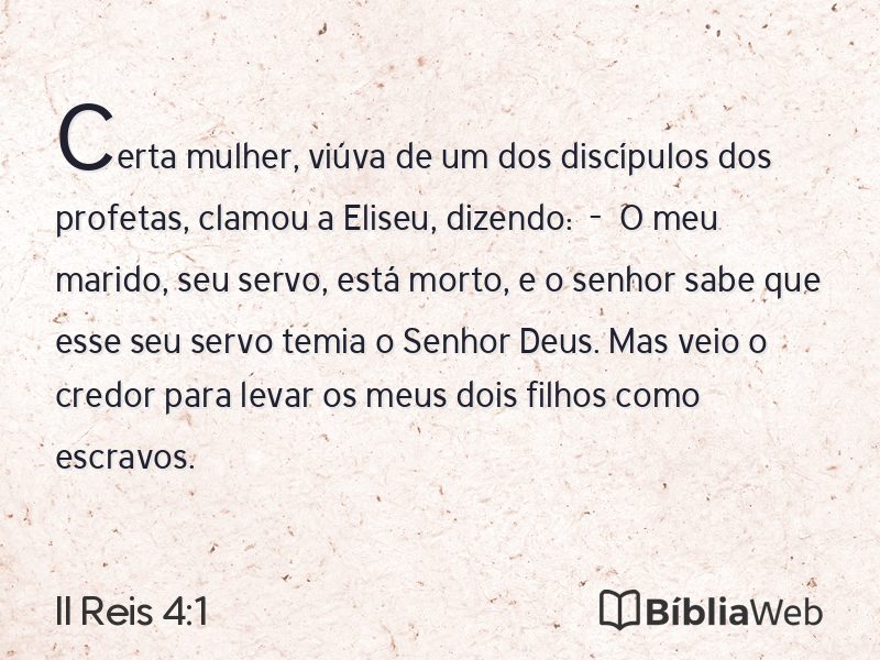 II Reis 4:1 em imagem para compartilhar