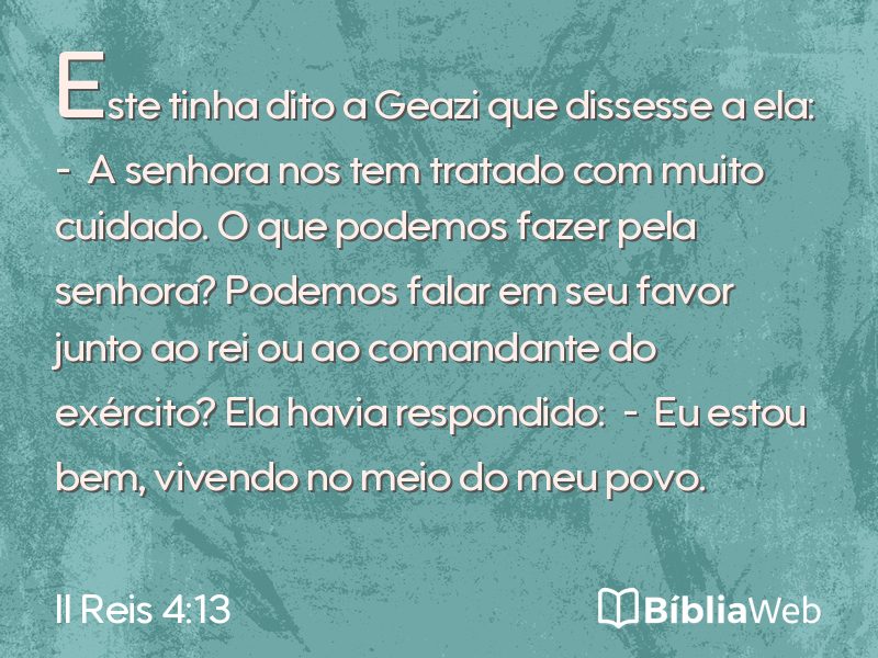 II Reis 4:13 em imagem para compartilhar