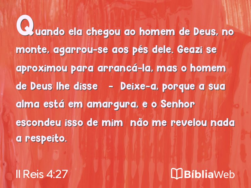 II Reis 4:27 em imagem para compartilhar