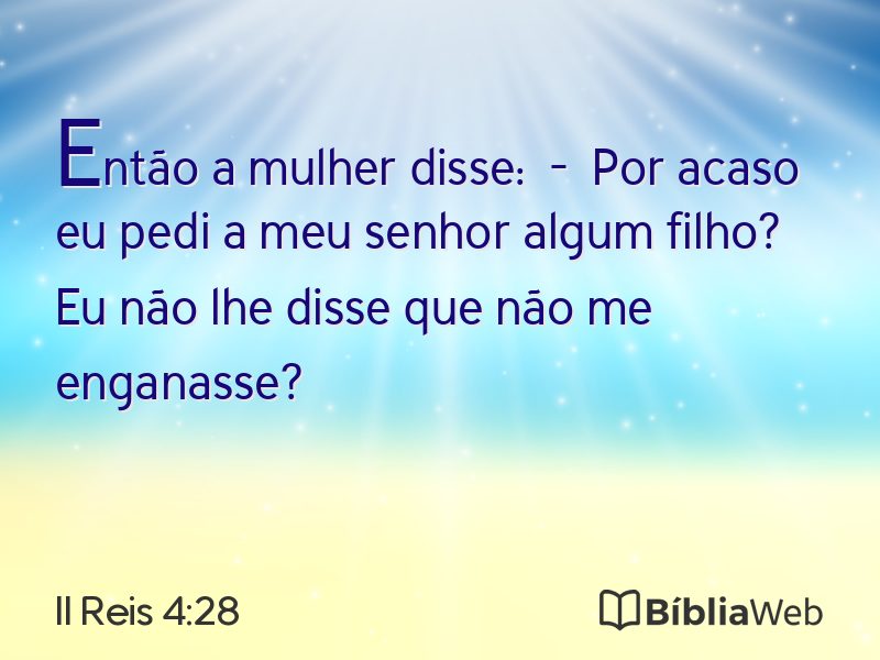 II Reis 4:28 em imagem para compartilhar