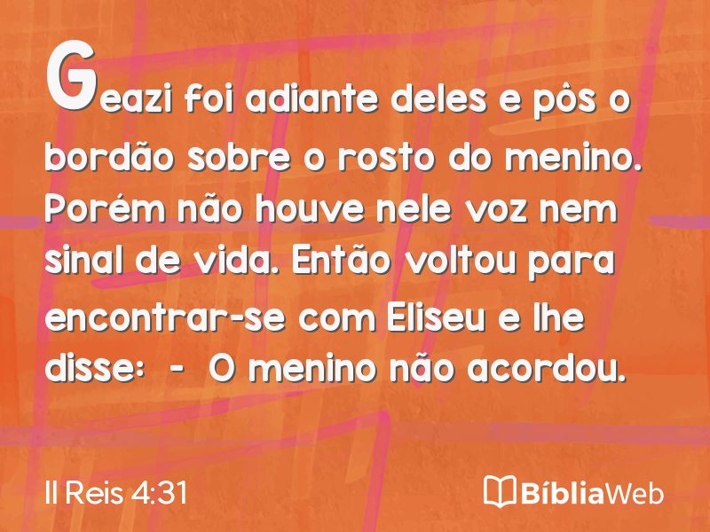 II Reis 4:31 em imagem para compartilhar