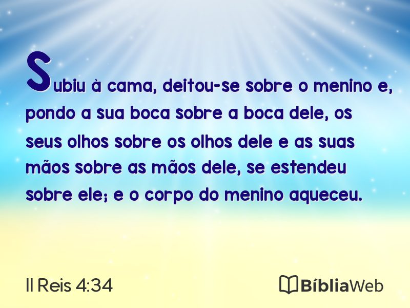 II Reis 4:34 em imagem para compartilhar