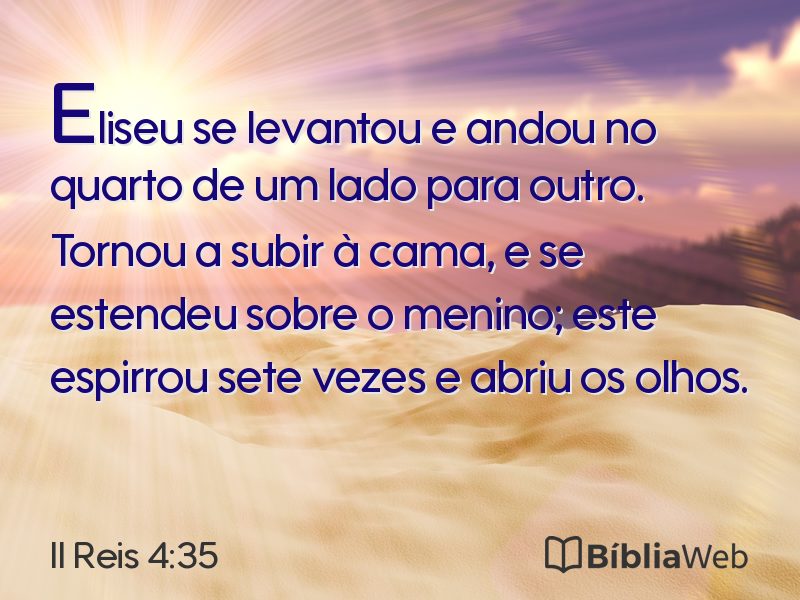 II Reis 4:35 em imagem para compartilhar