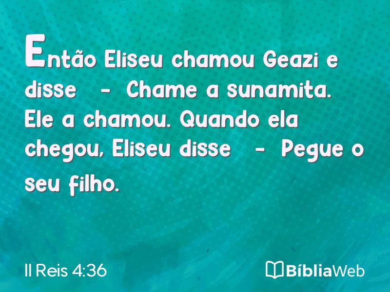 II Reis 4:36 em imagem para compartilhar